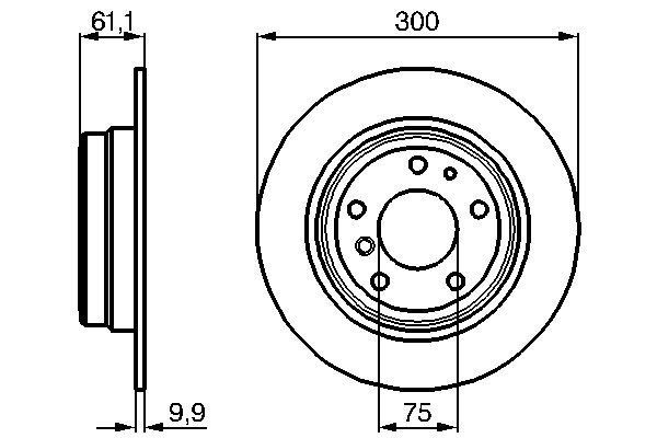 BOSCH 0 986 478 321 Bremsscheiben &Oslash; 300mm f&uuml;r Hinterachse