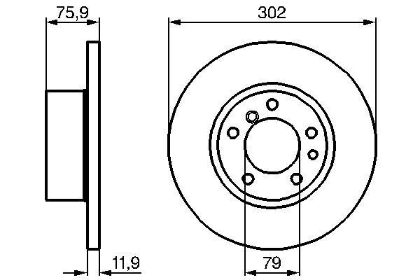 BOSCH 0 986 478 319 Bremsscheiben &Oslash; 302mm f&uuml;r Vorderachse