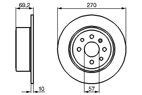 BOSCH 0 986 478 420 Bremsscheiben &Oslash; 2697mm f&uuml;r Hinterachse