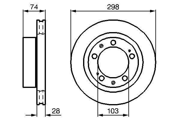 BOSCH 0 986 478 418 Bremsscheiben &Oslash; 298mm f&uuml;r Vorderachse
