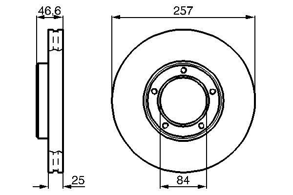 BOSCH 0 986 478 397 Bremsscheiben Ø 257mm für Vorderachse