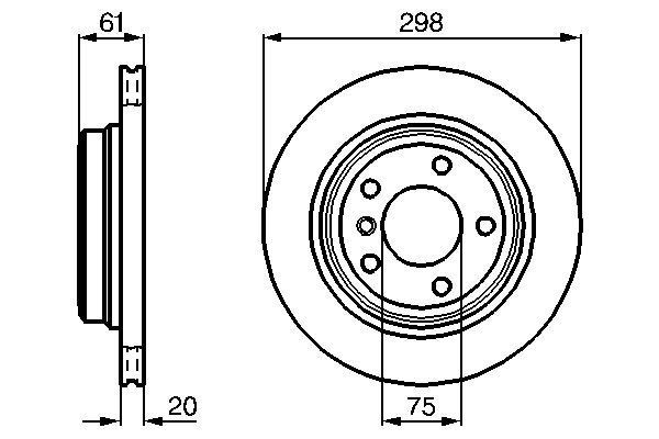 BOSCH 0 986 478 426 Bremsscheiben &Oslash; 298mm f&uuml;r Hinterachse