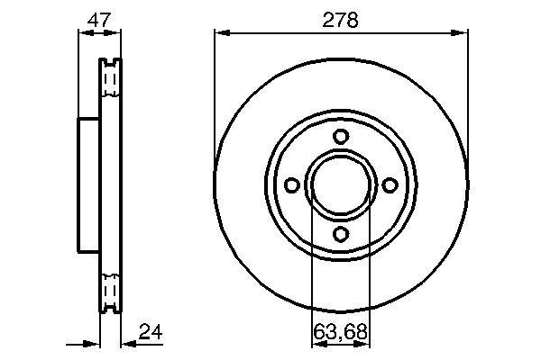BOSCH 0 986 478 427 Bremsscheiben &Oslash; 278mm f&uuml;r Vorderachse