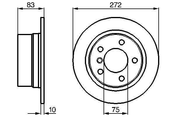 BOSCH 0 986 478 439 Bremsscheiben &Oslash; 2718mm f&uuml;r Hinterachse