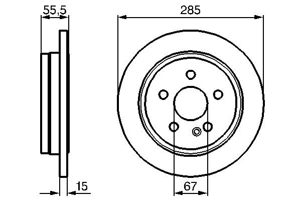 BOSCH 0 986 478 469 Bremsscheiben &Oslash; 285mm f&uuml;r Hinterachse