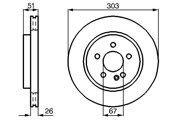 BOSCH 0 986 478 468 Bremsscheiben &Oslash; 303mm f&uuml;r Vorderachse