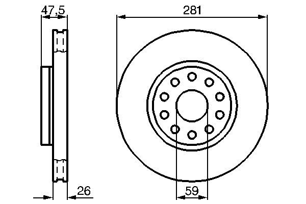 BOSCH 0 986 478 460 Bremsscheiben &Oslash; 2808mm f&uuml;r Vorderachse
