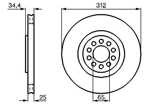 BOSCH 0 986 478 467 Bremsscheiben &Oslash; 312mm f&uuml;r Vorderachse