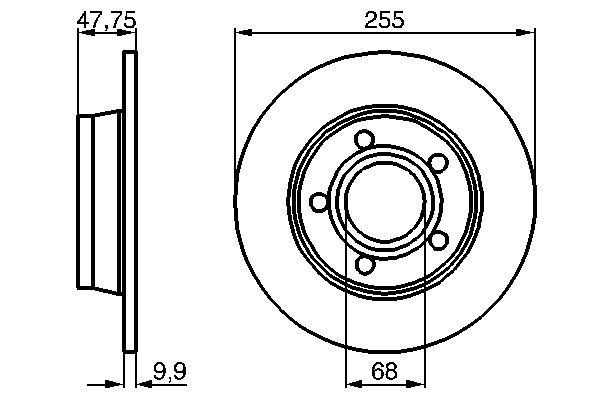 BOSCH 0 986 478 480 Bremsscheiben &Oslash; 2547mm f&uuml;r Hinterachse