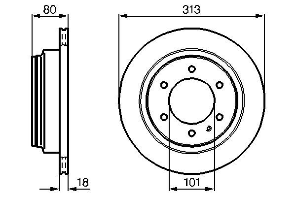 BOSCH 0 986 478 496 Bremsscheiben &Oslash; 313mm f&uuml;r Hinterachse
