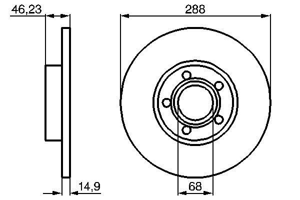 BOSCH 0 986 478 545 Bremsscheiben &Oslash; 288mm f&uuml;r Vorderachse