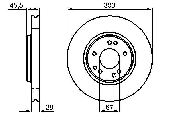BOSCH 0 986 478 526 Bremsscheiben &Oslash; 300mm f&uuml;r Vorderachse