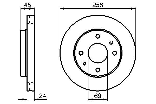 BOSCH 0 986 478 531 Bremsscheiben &Oslash; 256mm f&uuml;r Vorderachse