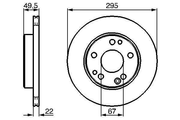 BOSCH 0 986 478 525 Bremsscheiben &Oslash; 295mm f&uuml;r Vorderachse
