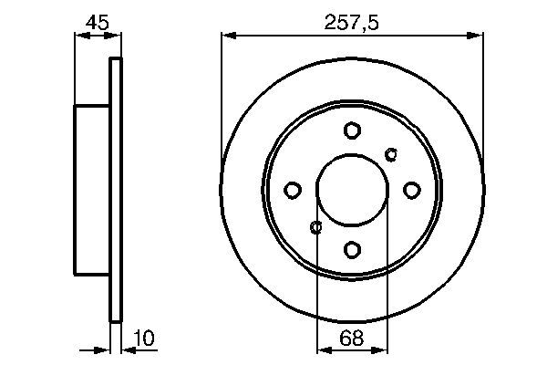 BOSCH 0 986 478 564 Bremsscheiben &Oslash; 2578mm f&uuml;r Hinterachse