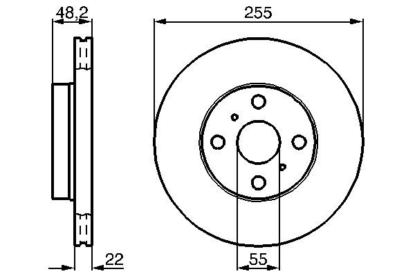 BOSCH 0 986 478 578 Bremsscheiben &Oslash; 255mm f&uuml;r Vorderachse