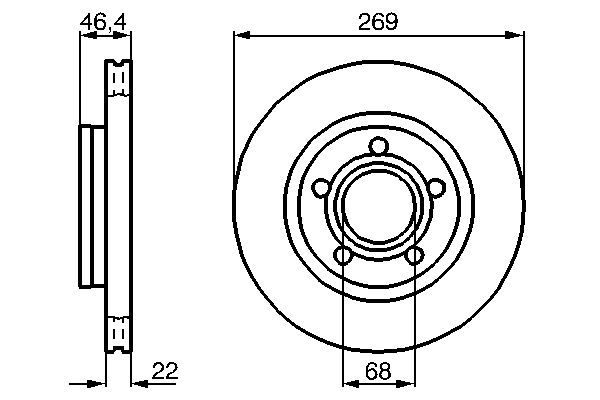 BOSCH 0 986 478 574 Bremsscheiben &Oslash; 2688mm f&uuml;r Hinterachse