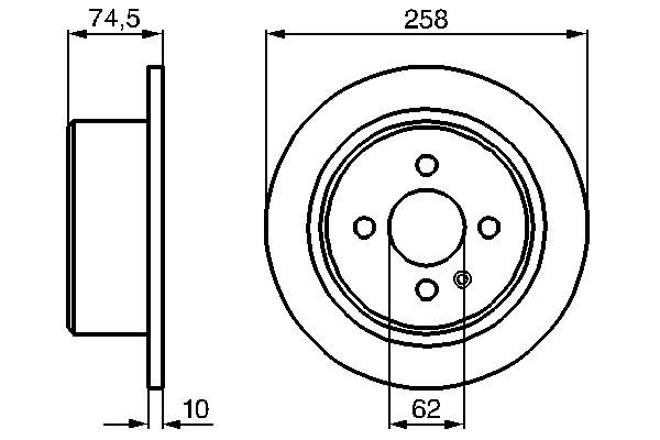 BOSCH 0 986 478 563 Bremsscheiben &Oslash; 2577mm f&uuml;r Hinterachse