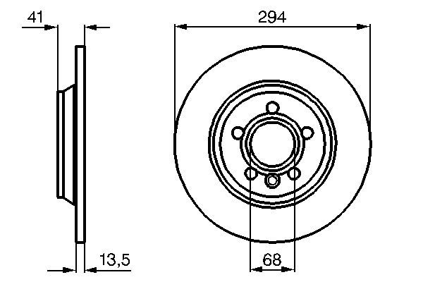 BOSCH 0 986 478 569 Bremsscheiben &Oslash; 294mm f&uuml;r Hinterachse
