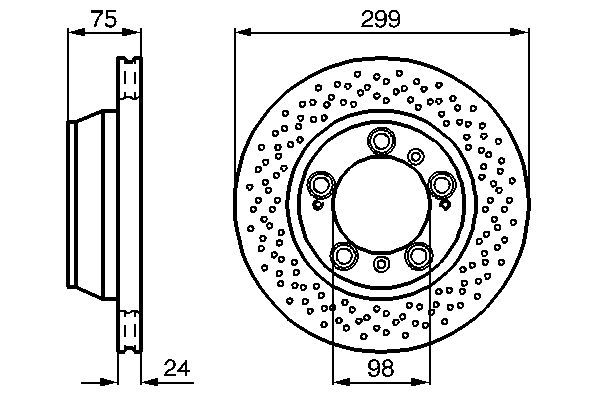 BOSCH 0 986 478 592 Bremsscheiben &Oslash; 299mm f&uuml;r Hinterachse