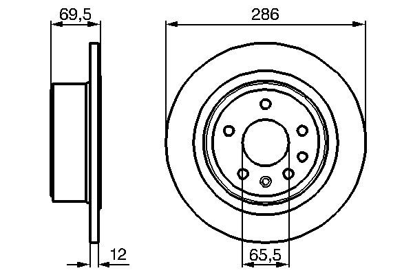 BOSCH 0 986 478 609 Bremsscheiben &Oslash; 286mm f&uuml;r Hinterachse