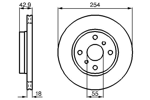 BOSCH 0 986 478 585 Bremsscheiben &Oslash; 254mm f&uuml;r Vorderachse
