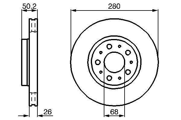BOSCH 0 986 478 603 Bremsscheiben &Oslash; 280mm f&uuml;r Vorderachse