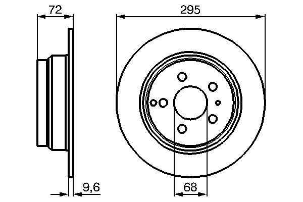 BOSCH 0 986 478 628 Bremsscheiben &Oslash; 295mm f&uuml;r Hinterachse