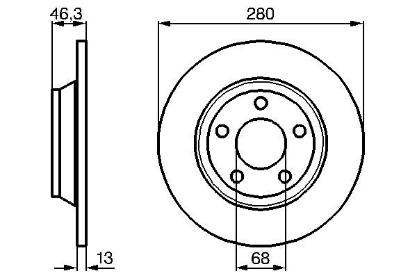 BOSCH 0 986 478 615 Bremsscheiben &Oslash; 280mm f&uuml;r Vorderachse