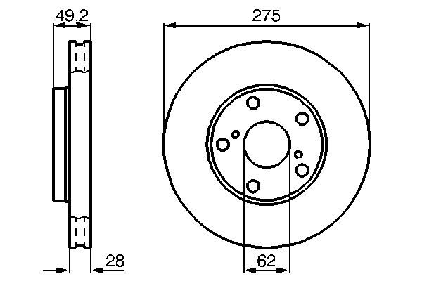 BOSCH 0 986 478 632 Bremsscheiben &Oslash; 275mm f&uuml;r Vorderachse