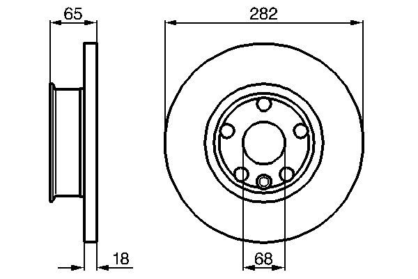 BOSCH 0 986 478 613 Bremsscheiben &Oslash; 282mm f&uuml;r Vorderachse