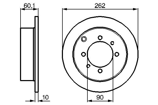 BOSCH 0 986 478 655 Bremsscheiben &Oslash; 2619mm f&uuml;r Hinterachse