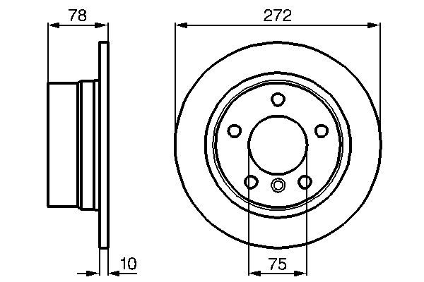 BOSCH 0 986 478 641 Bremsscheiben &Oslash; 272mm f&uuml;r Hinterachse