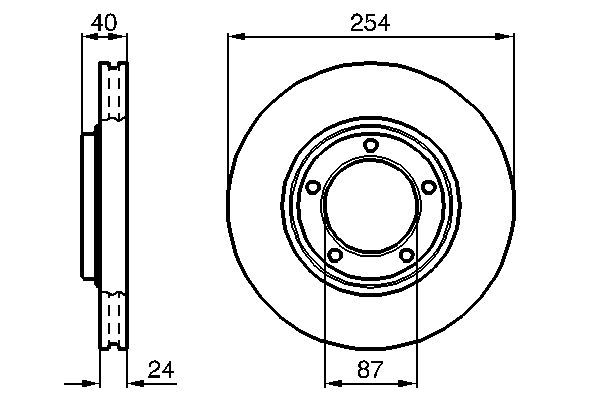 BOSCH 0 986 478 663 Bremsscheiben Ø 254mm für Vorderachse