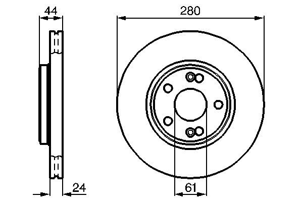 BOSCH 0 986 478 734 Bremsscheiben &Oslash; 280mm f&uuml;r Vorderachse