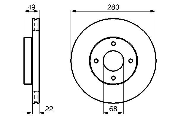 BOSCH 0 986 478 728 Bremsscheiben &Oslash; 280mm f&uuml;r Vorderachse