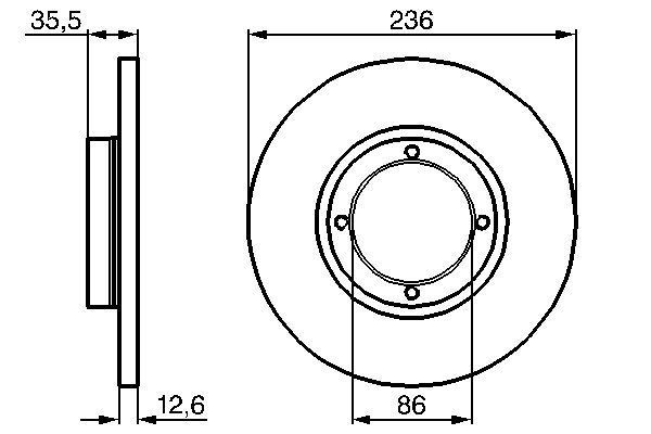 BOSCH 0 986 478 712 Bremsscheiben &Oslash; 236mm f&uuml;r Vorderachse