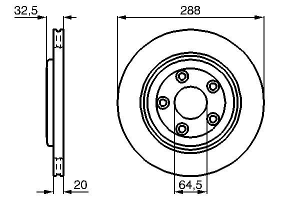 BOSCH 0 986 478 777 Bremsscheiben &Oslash; 288mm f&uuml;r Hinterachse