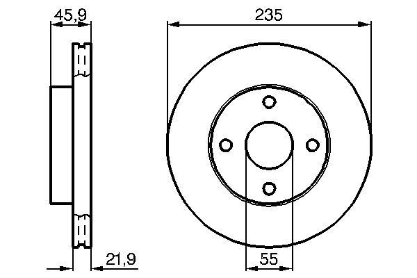 BOSCH 0 986 478 787 Bremsscheiben &Oslash; 235mm f&uuml;r Vorderachse