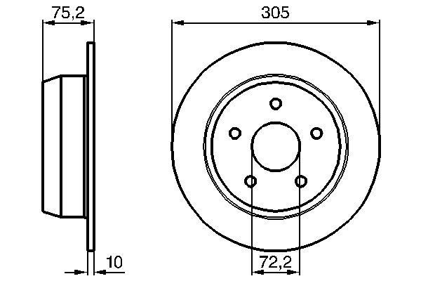 BOSCH 0 986 478 771 Bremsscheiben &Oslash; 305mm f&uuml;r Hinterachse