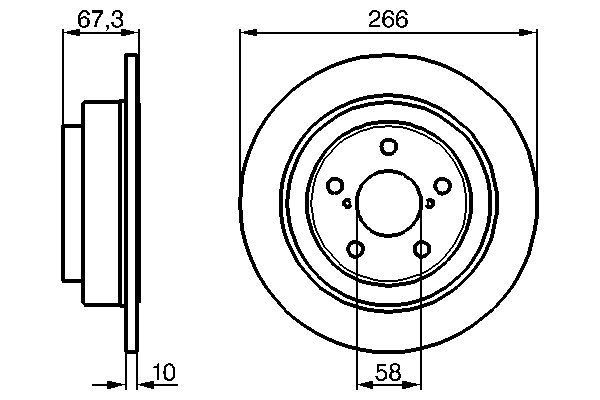 BOSCH 0 986 478 799 Bremsscheiben &Oslash; 266mm f&uuml;r Hinterachse