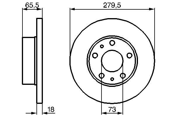 BOSCH 0 986 478 843 Bremsscheiben &Oslash; 280mm f&uuml;r Vorderachse