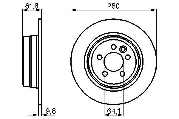 BOSCH 0 986 478 837 Bremsscheiben Ø 2802mm für Hinterachse