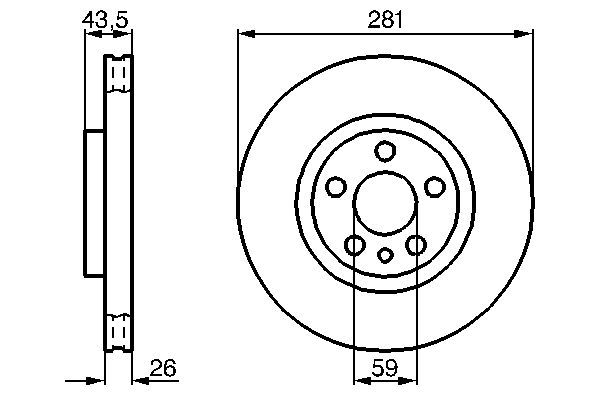 BOSCH 0 986 478 812 Bremsscheiben &Oslash; 281mm f&uuml;r Vorderachse