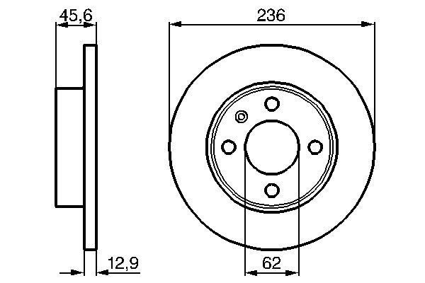 BOSCH 0 986 478 859 Bremsscheiben &Oslash; 236mm f&uuml;r Vorderachse