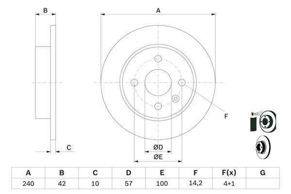 BOSCH 0 986 478 882 Bremsscheiben &Oslash; 240mm f&uuml;r Hinterachse