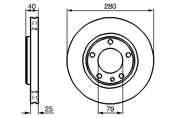 BOSCH 0 986 478 890 Bremsscheiben &Oslash; 280mm f&uuml;r Vorderachse