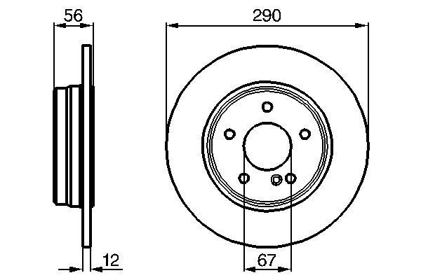 BOSCH 0 986 478 899 Bremsscheiben &Oslash; 290mm f&uuml;r Hinterachse