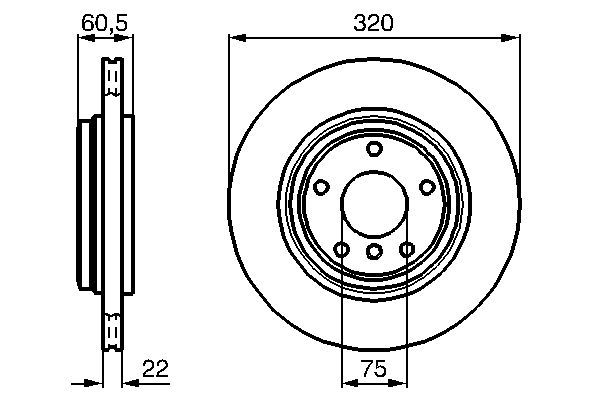 BOSCH 0 986 478 975 Bremsscheiben &Oslash; 320mm f&uuml;r Hinterachse