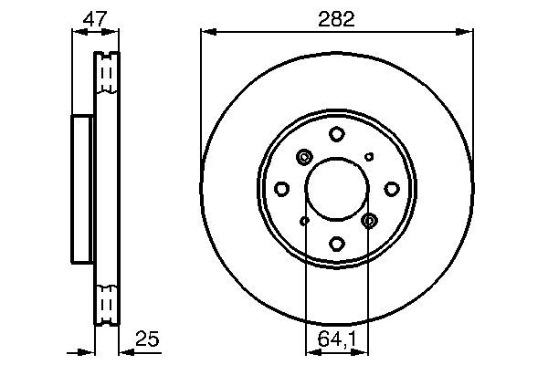 BOSCH 0 986 478 982 Bremsscheiben &Oslash; 282mm f&uuml;r Vorderachse